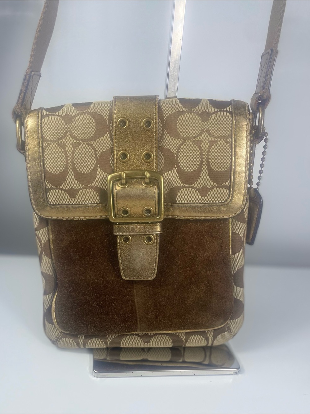 Coach Vintage Special Edition Legacy Canvas & Suede Crossbody RARE